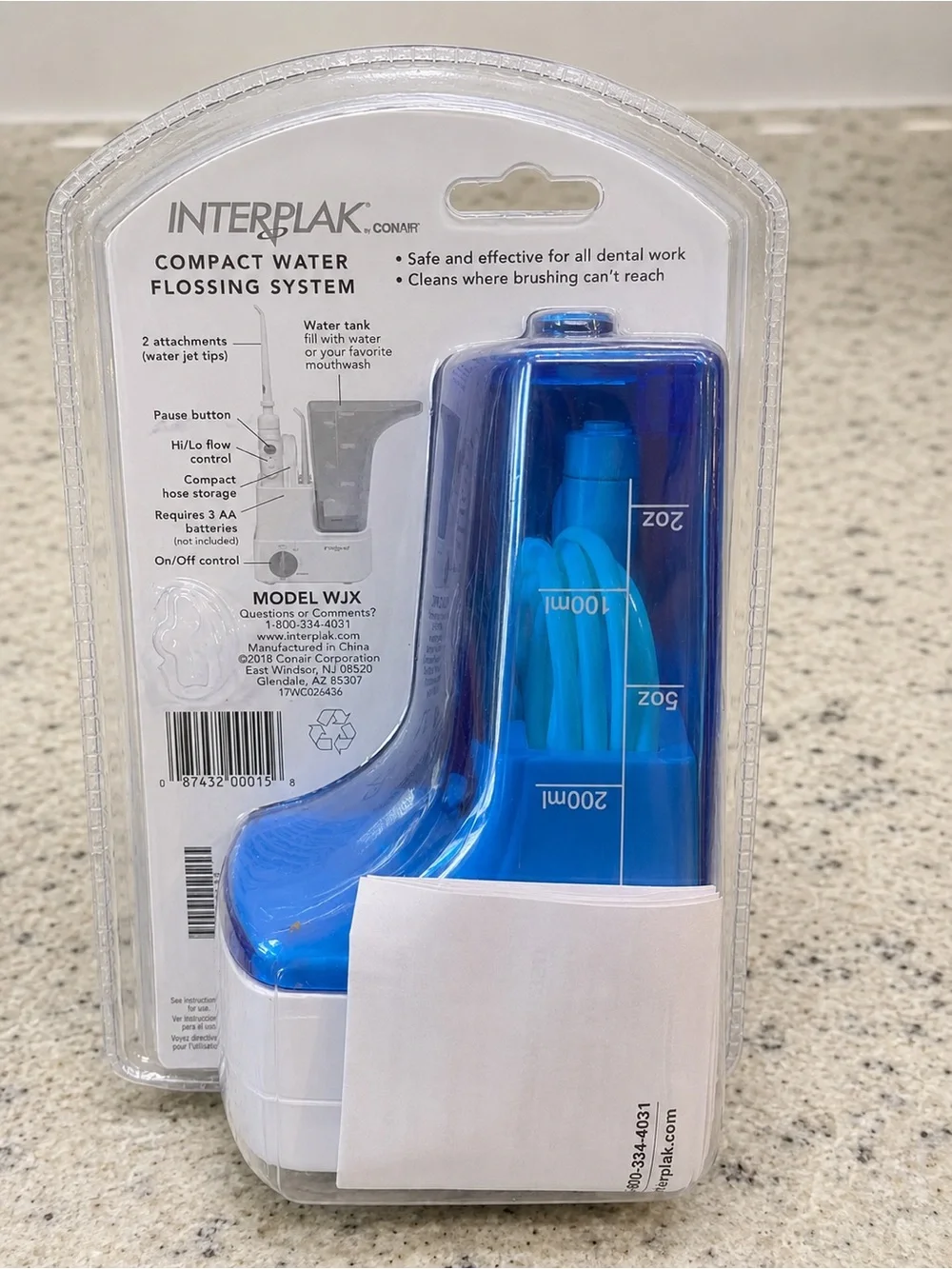 NEW Sealed Interplak by Conair Compact Water Flossing System Cordless Travel WJX
